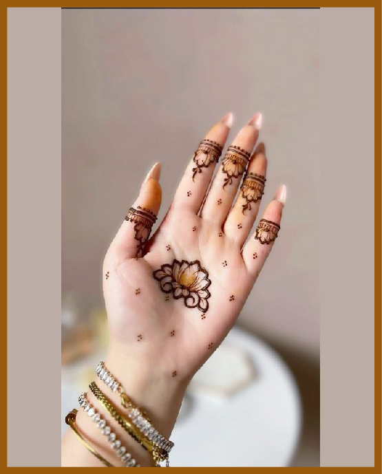 Modern Rose Mandala In Minimal Front Hand Mehndi Design